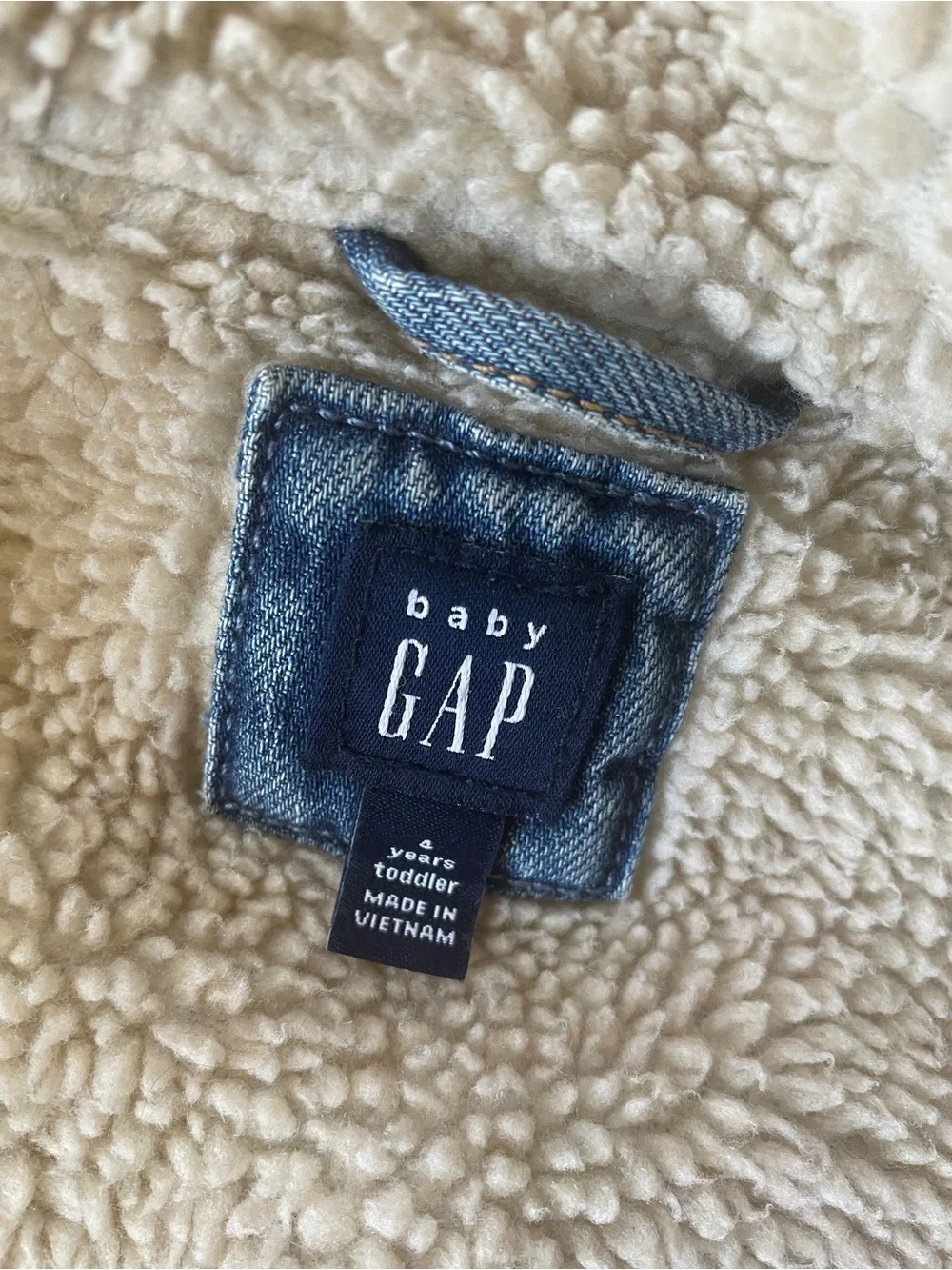 Gap Kids Light Blue Denim Sherpa Jacket Size 4
